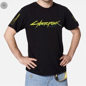 Cyberpunk 2077 Unisex Logo T-shirt Men’s Size Small Black Cotton